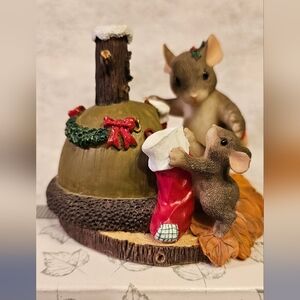 Charming Tails Figurine The Stockings Were Hung...Chimney Retired Vintage